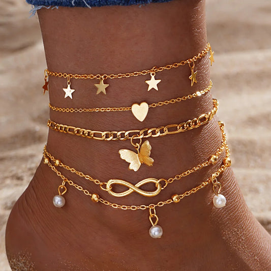 Bohemia Butterfly Anklet Set