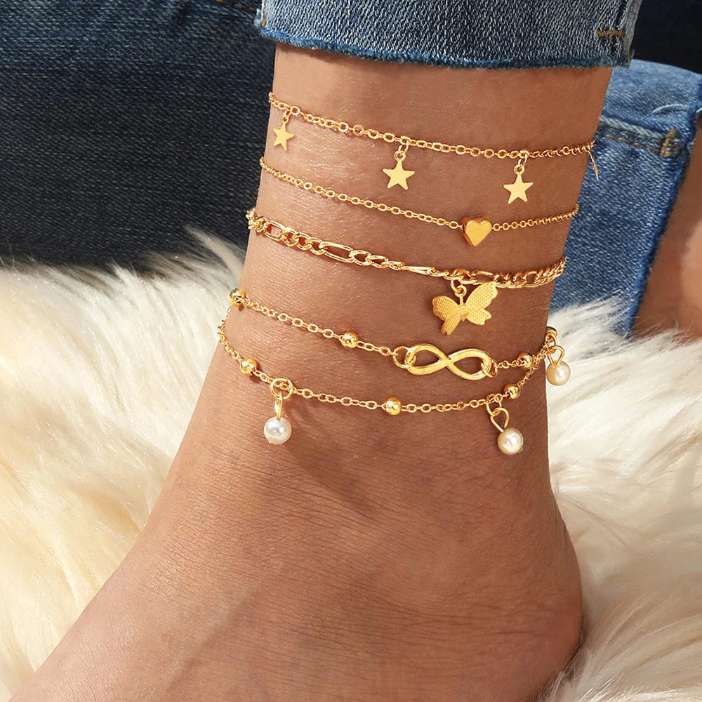 Bohemia Butterfly Anklet Set